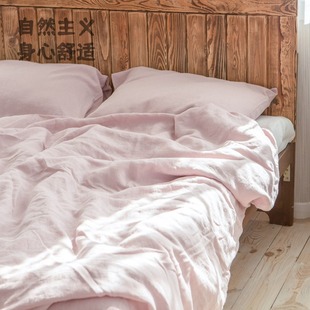 自然主义 北欧静奢款100天然汉麻纯色四件套床上用品 日式侘寂风