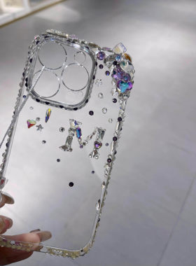 贴钻边钻堆钻字母紫色系贴钻手机壳华为苹果oppo三星小米vivo