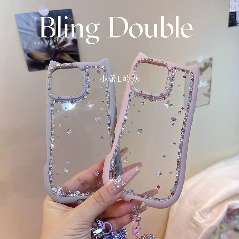 猫猫耳水钻满天星水钻手机壳适用苹果17promax/16pro/17pro华为,个性定制/设计服务/DIY,手机壳/保护套定制,淘宝优惠券,粉丝福利购,淘宝优惠卷