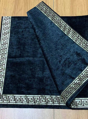 雪尼尔黑色绒布塔罗桌布加厚复古罗牌塔桌布镶边纯色绒布背景布