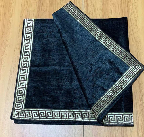 雪尼尔黑色绒布塔罗桌布加厚复古罗牌塔桌布镶边纯色绒布背景布