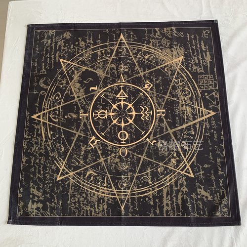 加厚绒布 复古命运之轮塔罗牌桌布罗牌卡牌塔牌布 神秘感塔罗桌布