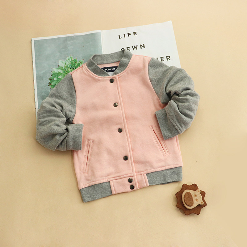 儿童拼色休闲卫衣春秋外套女童外套宝宝加绒上衣3-4岁女宝宝
