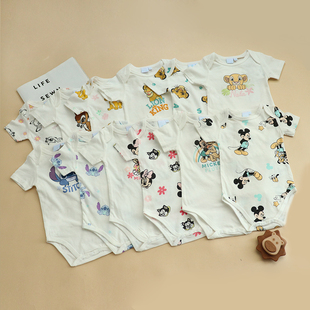 新生婴儿包屁衣薄款短袖三角哈衣纯棉男女宝宝连体衣夏衣服爬服