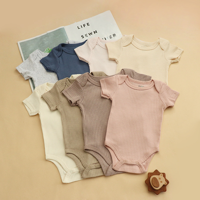 春秋夏打底婴儿针织包屁衣宝宝连体新生儿短袖三角哈衣0-18个月