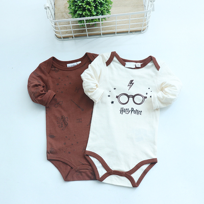 3个月-3岁长袖三角爬服春秋季纯棉婴幼儿打底哈衣爬衣包屁衣