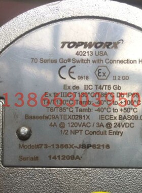 topworx隔爆接近开关73-1356x-jsp6216开关其他机床配附件