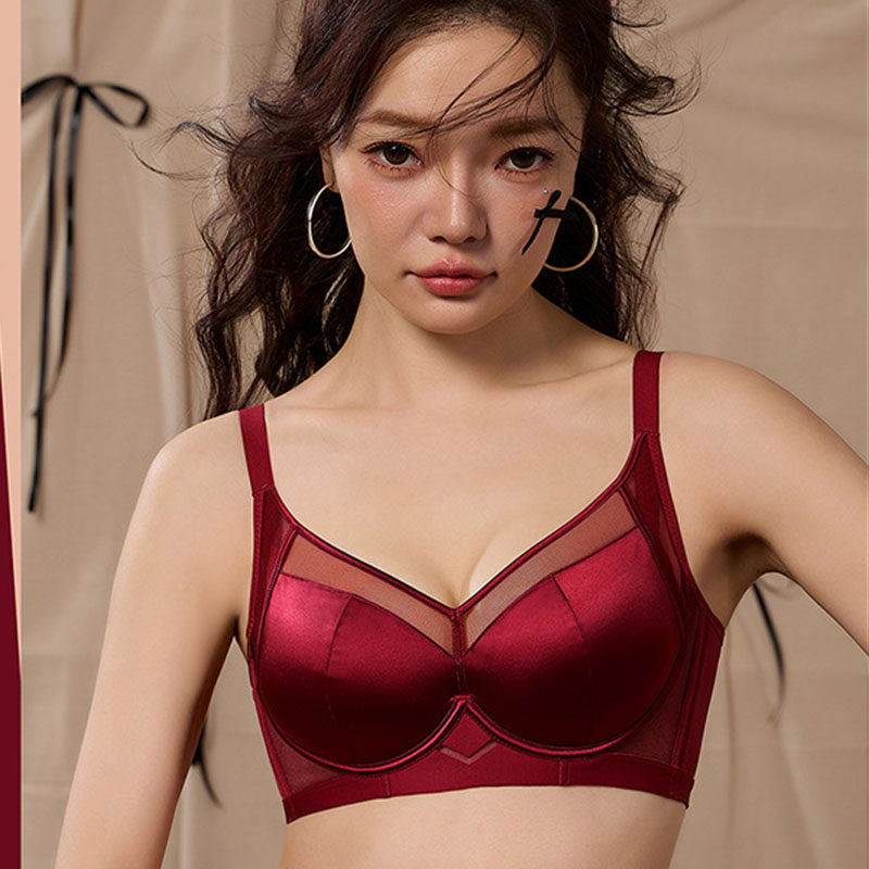 维妮芳大胸上托聚拢缎面文胸