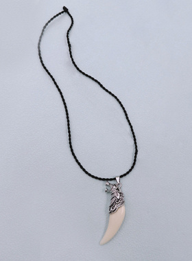 内蒙狼牙树脂吊坠男士项链霸气潮