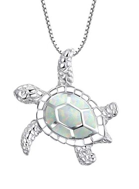 欧美热卖乌龟仿澳宝吊坠项链可爱