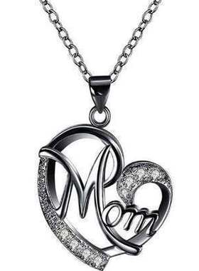 wish速卖通mom分色心形镶钻wish