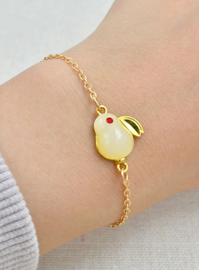 小兔子手链女小众高级感和田玉手