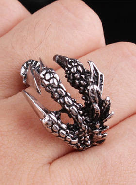 欧美个性创意龙爪指环复古潮男开