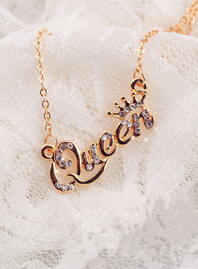 韩版项链外贸热销短款字母项链锁