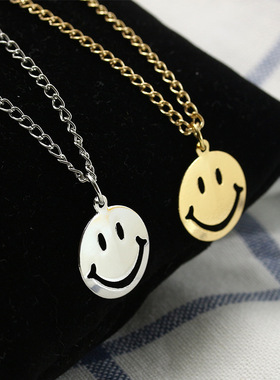 韩版百搭配饰小清新表情包项链可