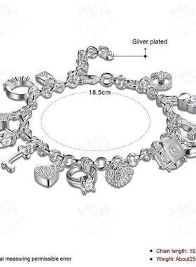 欧美热销时尚十三吊件手链女士多