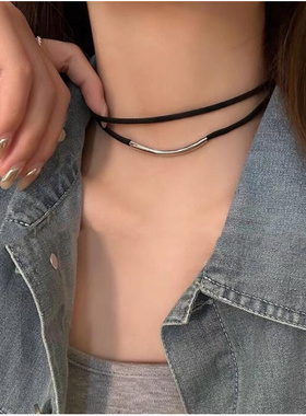 欧美ins风锁骨链亚马逊跨境双层