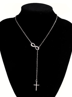 8字十字架毛衣链首饰女生流行项链 时尚潮流速卖通爆款锁骨链