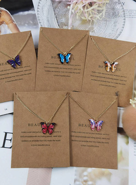 欧美跨境热销波西米亚蝴蝶吊坠项