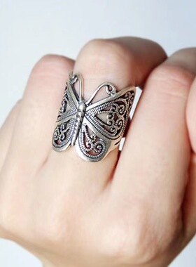 跨境欧美复古蝴蝶戒指速卖通独立