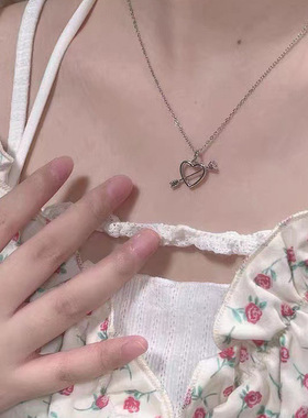 丘比特一箭穿心项链女ins甜美公
