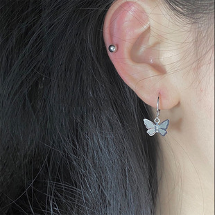 潮耳圈复古耳饰小巧耳扣 蝴蝶耳环女ins冷淡风小众耳钉2022年新款