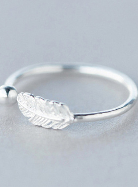 树叶戒指镂空可调节手饰女士简约戒指民族风开口wish爆款饰品批发