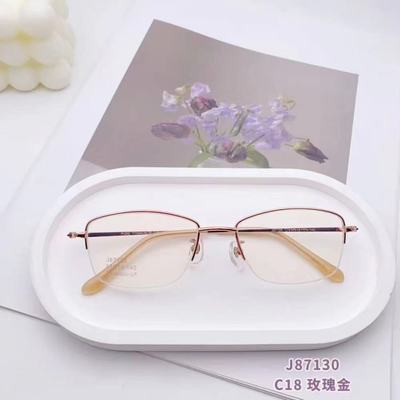 时尚新款女士超轻纯钛半框