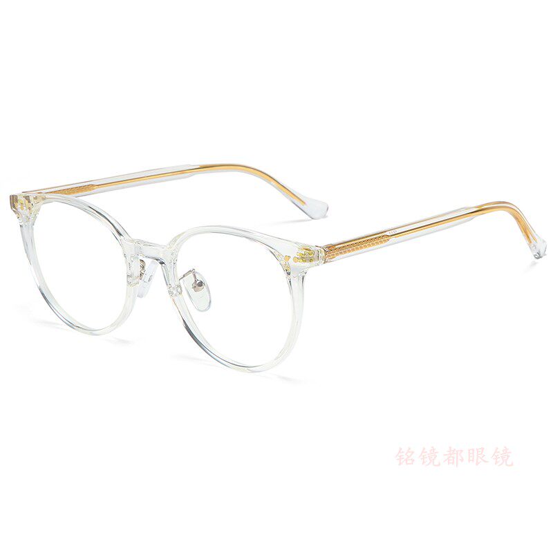 韩版潮网红板材女时尚眼镜框可配镜片近视框显脸小文艺百搭双透明