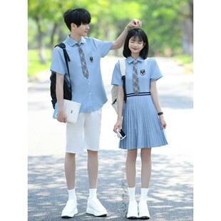 班服初中生学院风夏季毕业照套装高中小学五六年级合唱朗诵演出服