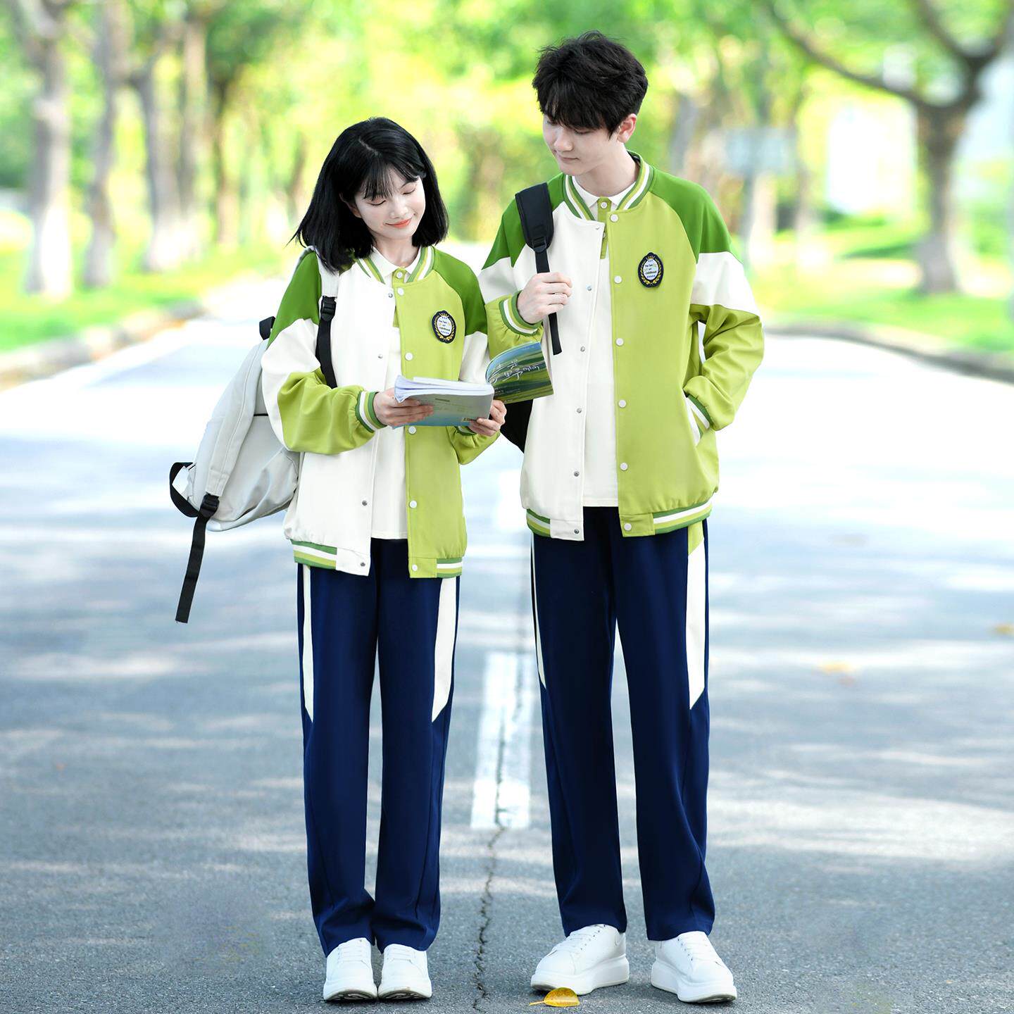 中学生班服秋季三件套小学生校服套装初一新生校服运动会开幕式服