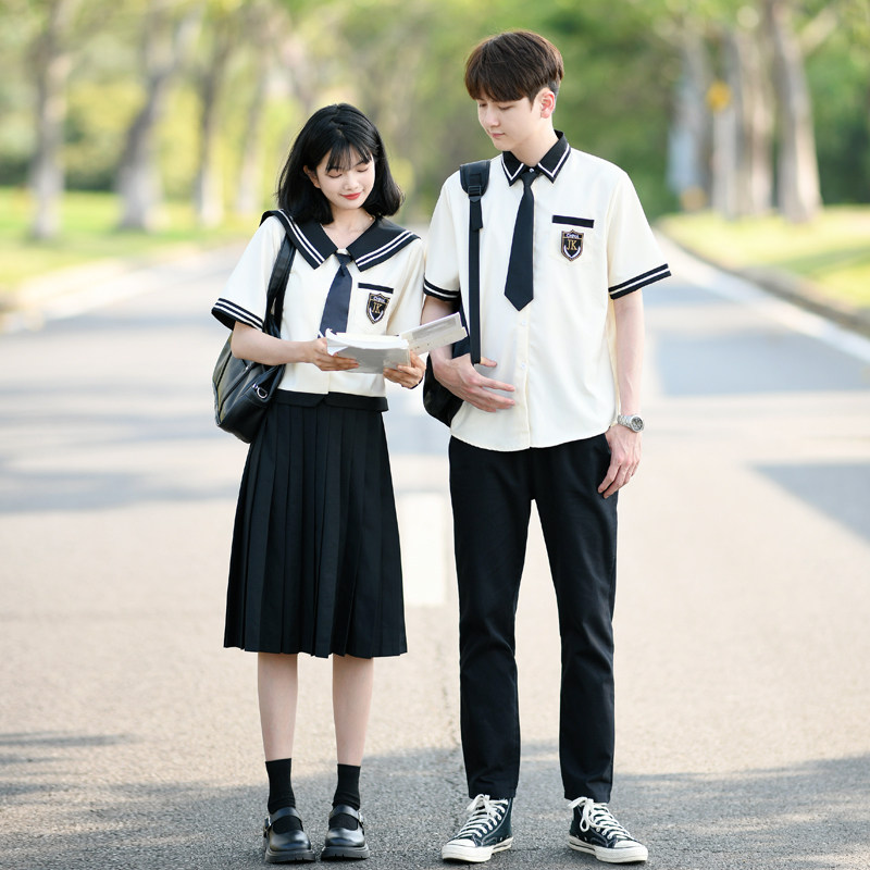 中小学生合唱演出服海军风水手服初中高中毕业班服夏季JK制服套装