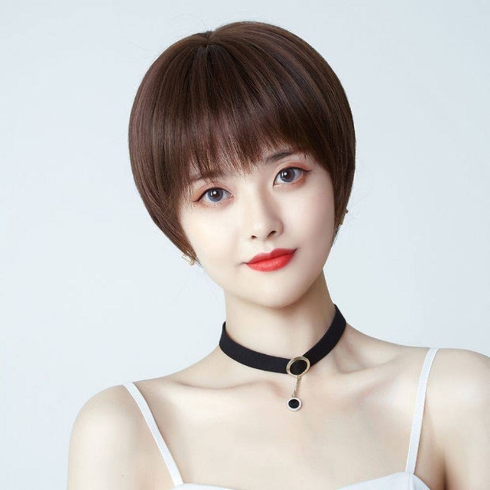 假发女短发仿真发直发波波头整顶全头套逼真自然中老年妈妈款时尚