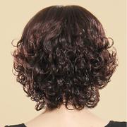 Wig Women Fashion Medium Length Short Curly Send Mom Wig Fluffy Natural Real Hair Wig Middle-aged Ladies Wig Set