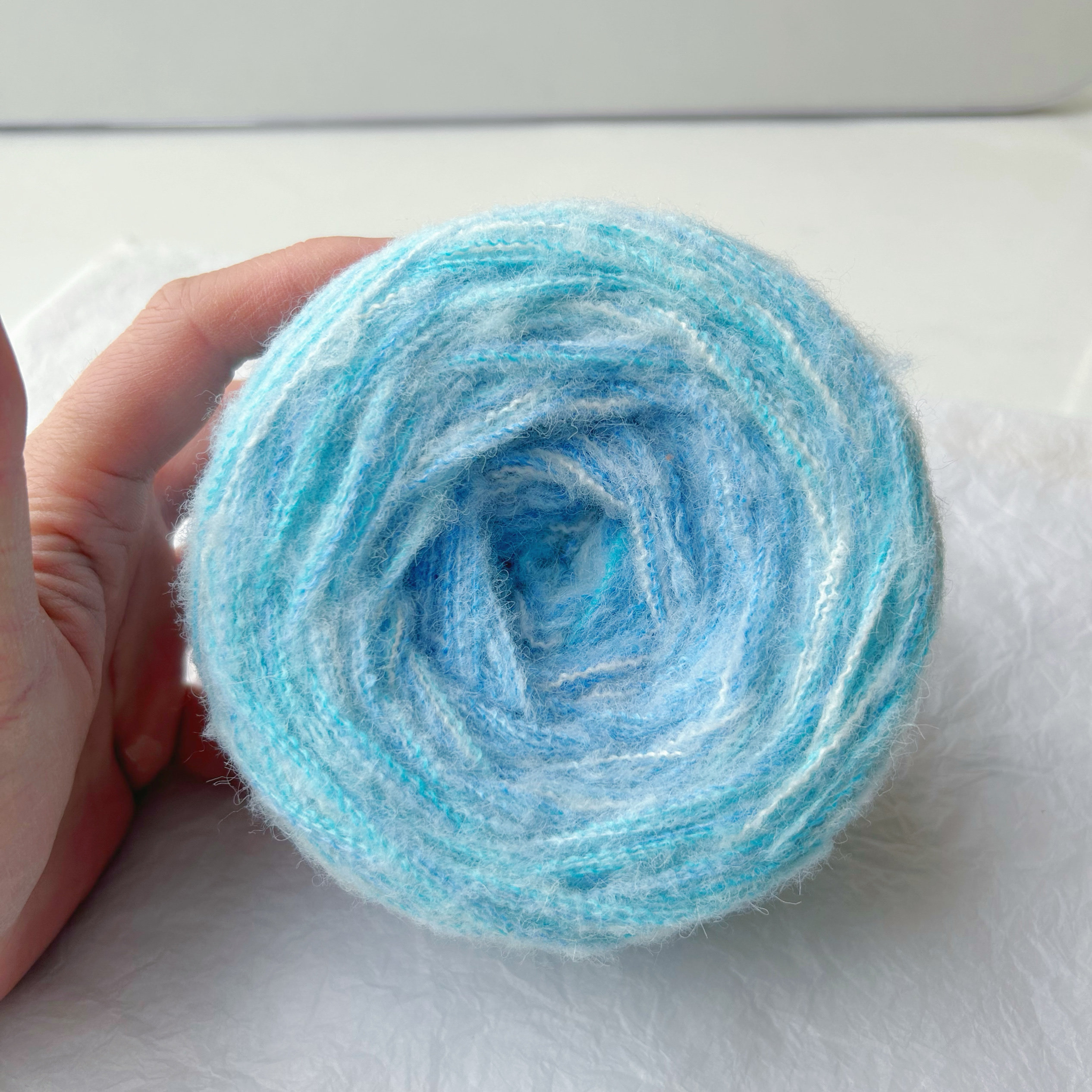 蓝色系段染特色手混线 棒针diy手工编织帽子毛衣围巾包包毛线钩针