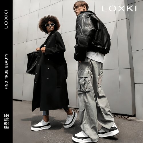 张新成同款LOXKI小圆鞋休闲板鞋