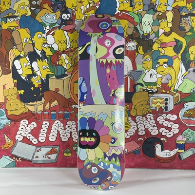 Murakami Takashi 滑板太阳花花朵滑板热转印枫木滑板板面潮牌