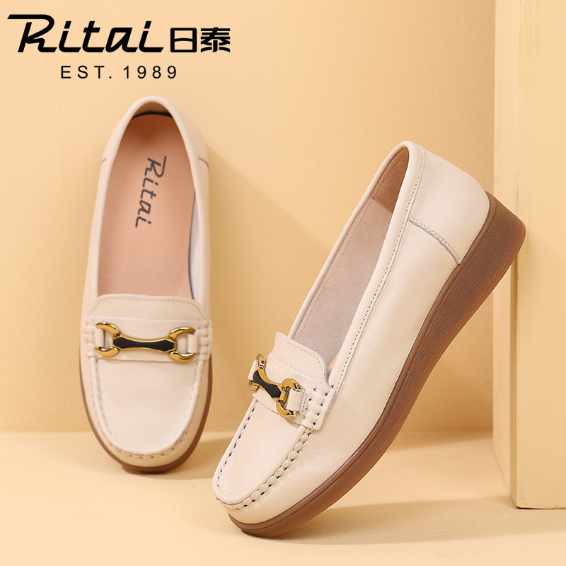 日泰新款乐福鞋豆豆鞋女一脚蹬