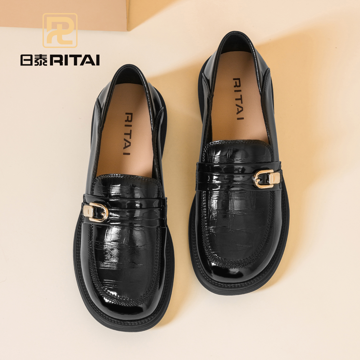 日泰厚底乐福鞋英伦风百搭女单鞋