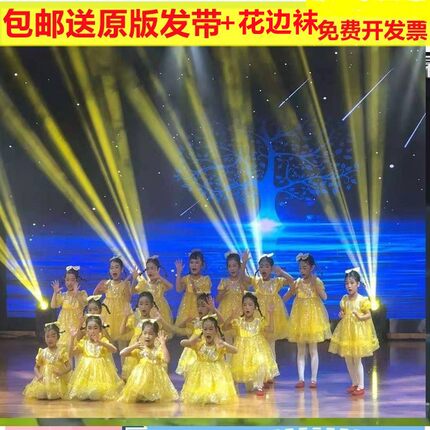 儿童可爱公主蓬蓬裙演出服女童纱裙舞台表演我们都是小星星舞蹈裙