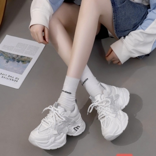 南百莉真皮正品2026新款春夏厚底增高老爹鞋女百搭休闲透气单网鞋
