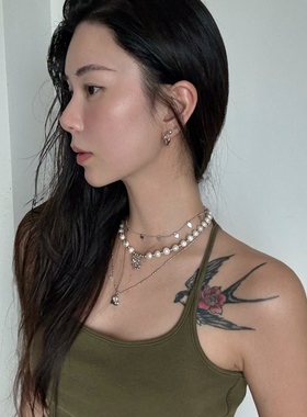 蟹爪菊天然淡水珍珠锁骨链项链