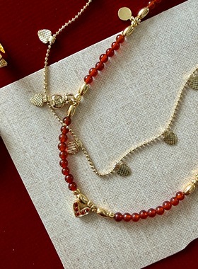MAKIIMAKII 珠事如意鸿运红玛瑙项链女精致小众设计高级新年礼物