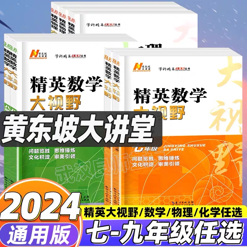 2024精英数学大视野物理化学7 8 9七八九年级第三版初中数学黄东坡自主招生优秀试题初一同步训练必刷培优练习奥赛竞赛-封面