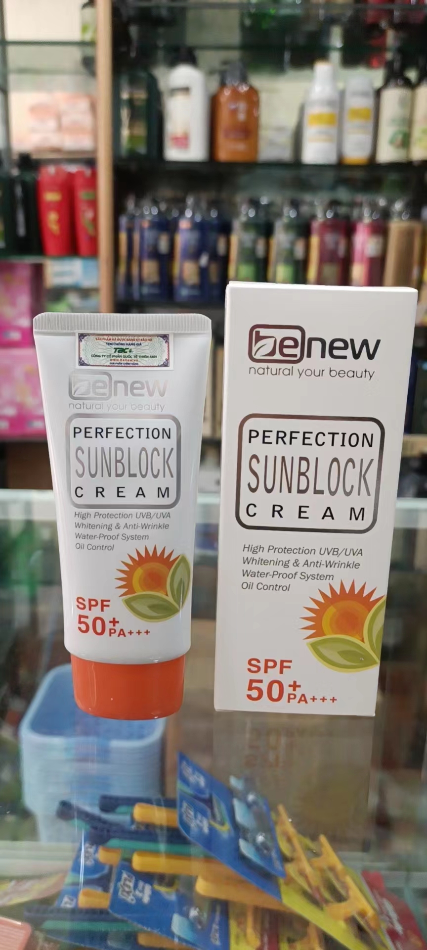 韩国防晒霜be new perfection sunblock spf50+pa+++50ml