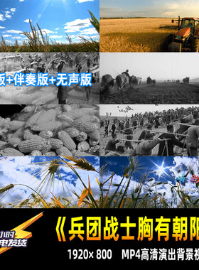 兵团战士胸有朝阳农场知青战友歌曲舞蹈表演 LED大屏幕背景视频