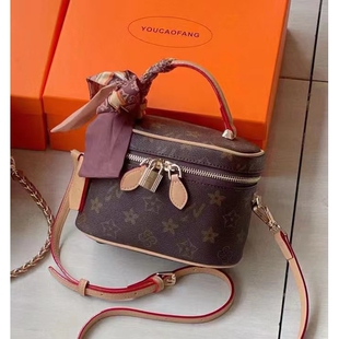 优草坊品牌正品女包新款时尚百搭单肩斜挎包潮ing化妆包网红老花