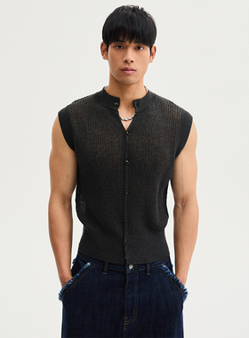 SouthStudio针织背心双色春夏男女无性别穿搭开衫双色编织短袖