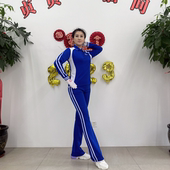 NCT04 南韩丝套装 佳木斯健身操运动休闲24款 克莱因蓝色长袖