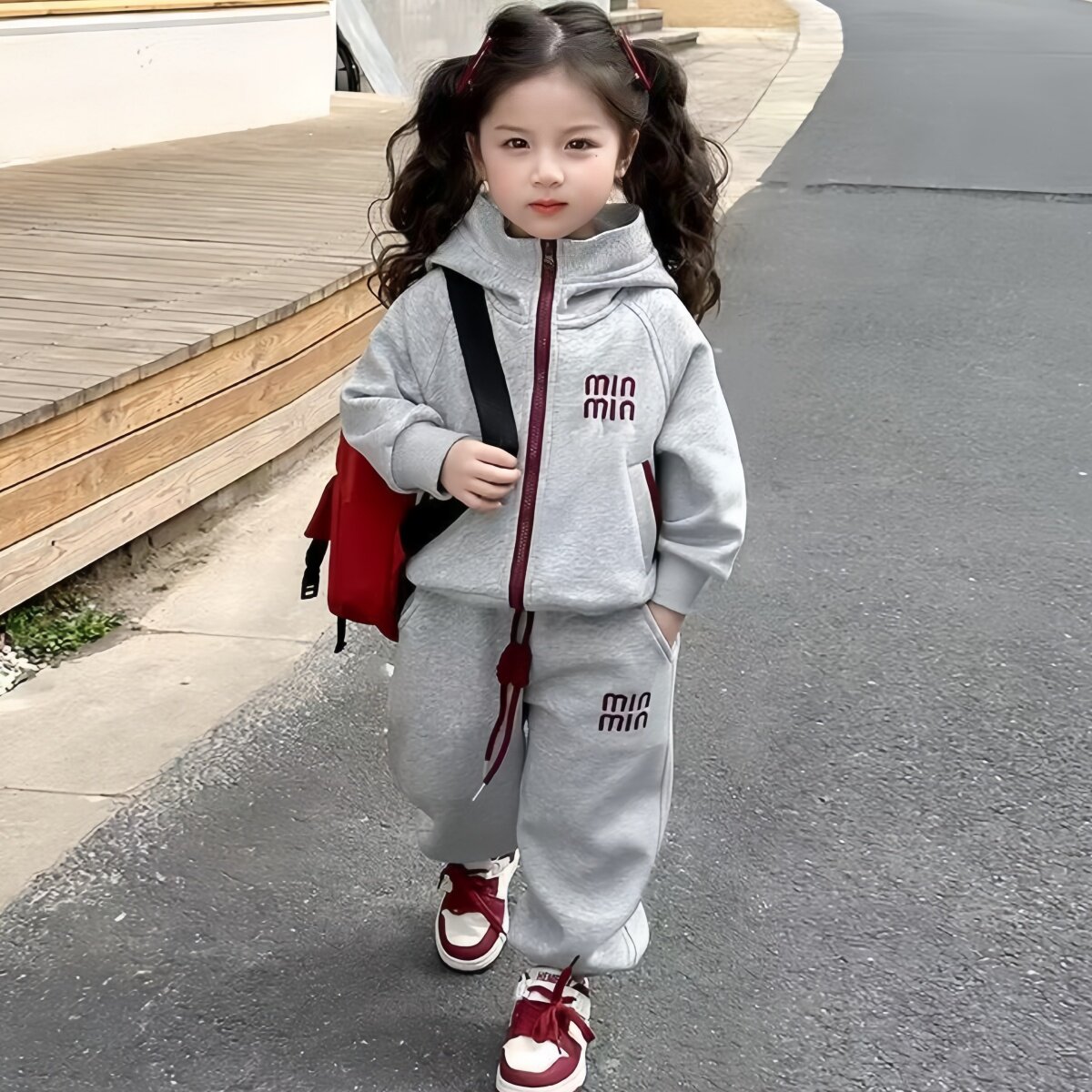 女童春秋套装2025洋气运动连帽开衫外套束脚裤卫裤卫衣秋装两件套